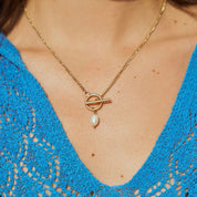 Collier fin perle – Acier inoxydable doré 18K