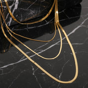 Collier multi-rangs ras de cou – Acier inoxydable doré