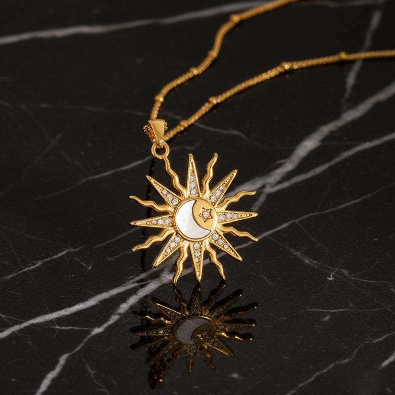 Collier lune et soleil