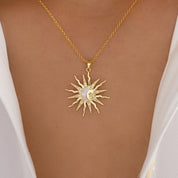 collier soleil lune, collier pendentif soleil