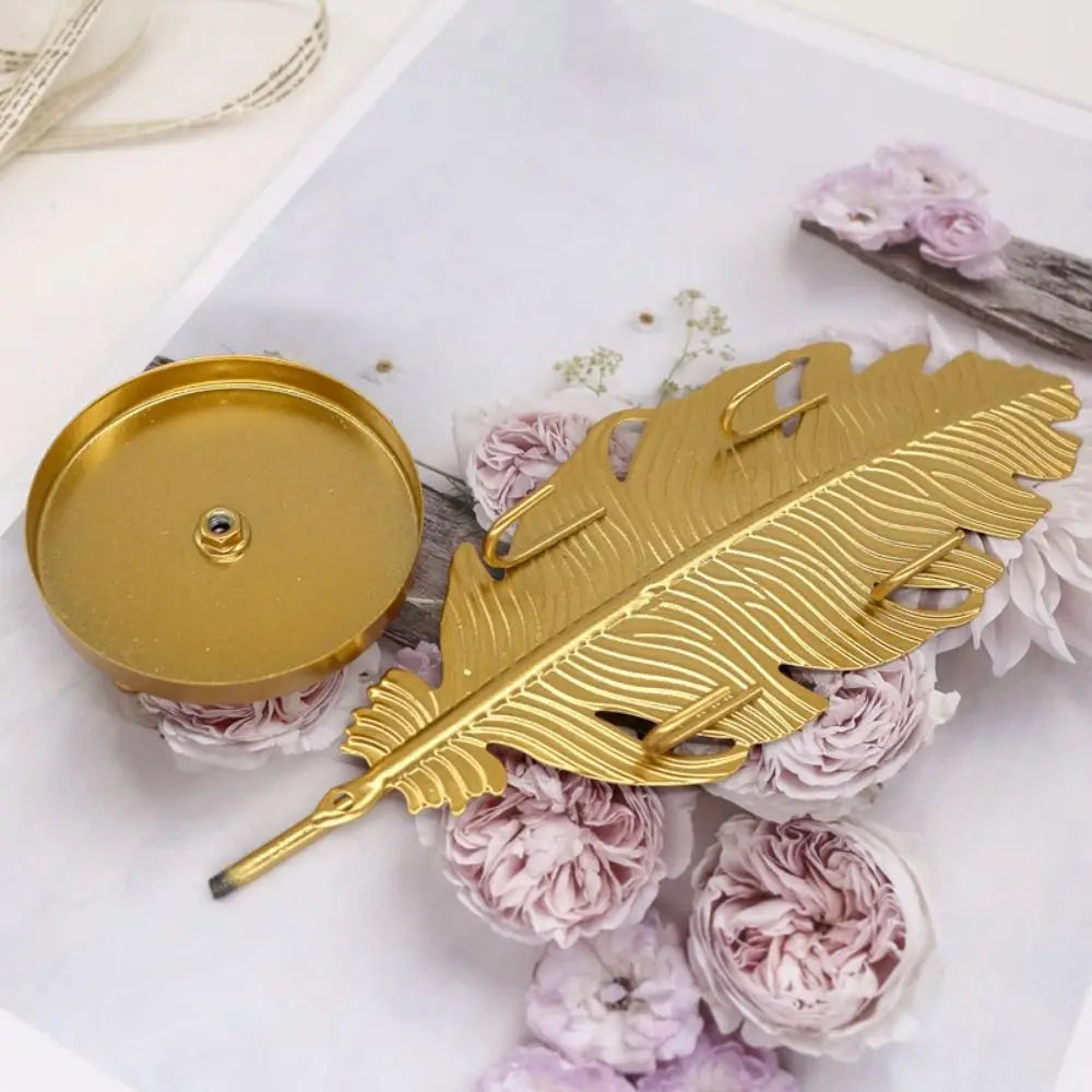 Arbre à bijoux doré – 4 modèles de feuilles décoratives