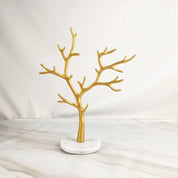 Arbre à bijoux or et marbre
