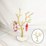 Arbre à bijoux or et marbre pour un rangement élégant et pratique
