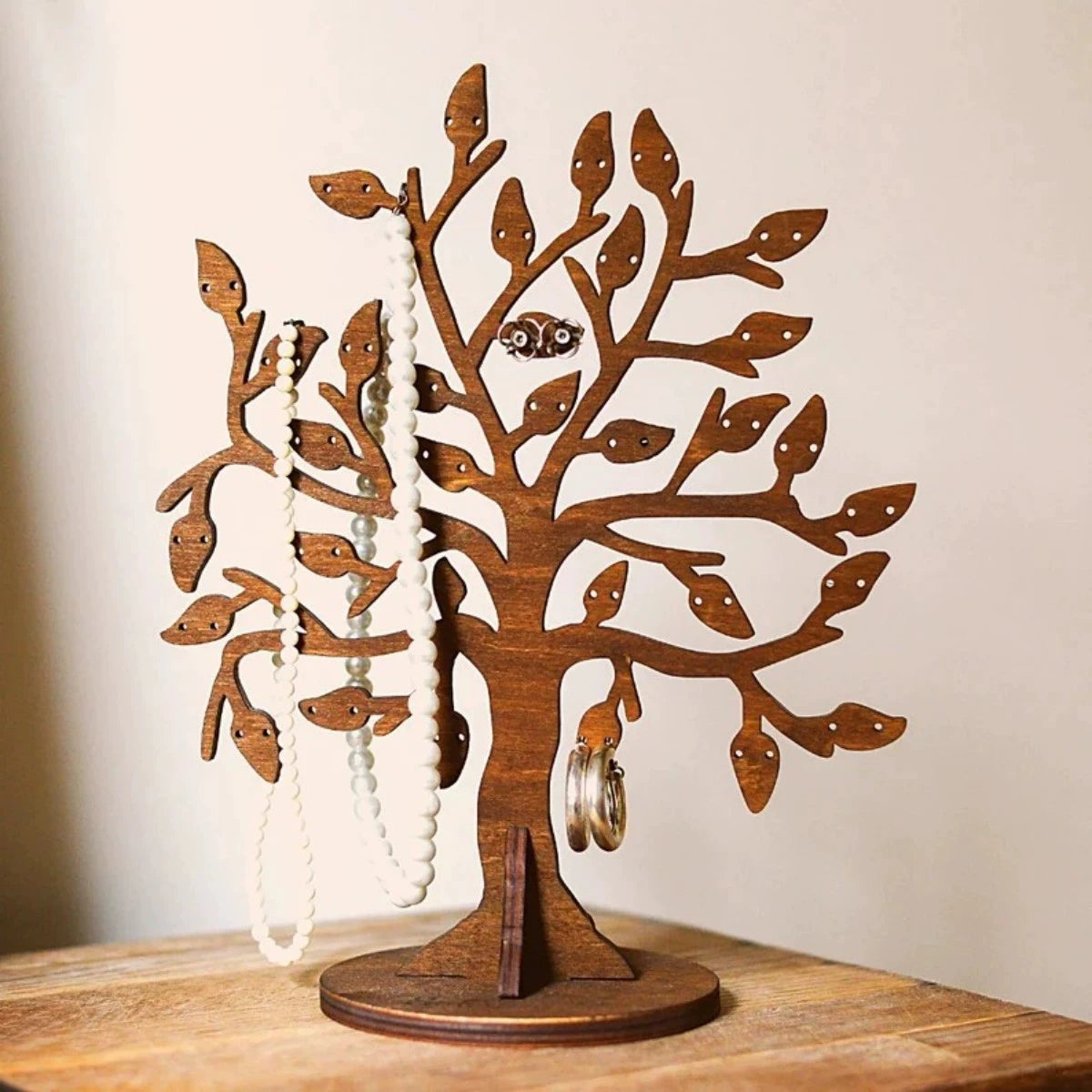 Arbre de vie porte bijoux en bois décoratif et pratique