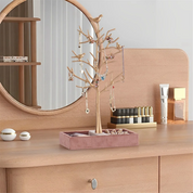 Arbre pour bijoux moderne avec support et petits oiseaux