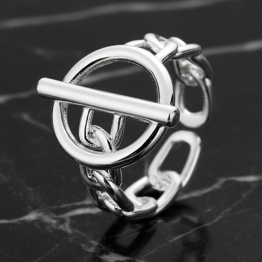 Bague 'Carina' : bague femme ajustable en acier inoxydable et plaqué or 18K