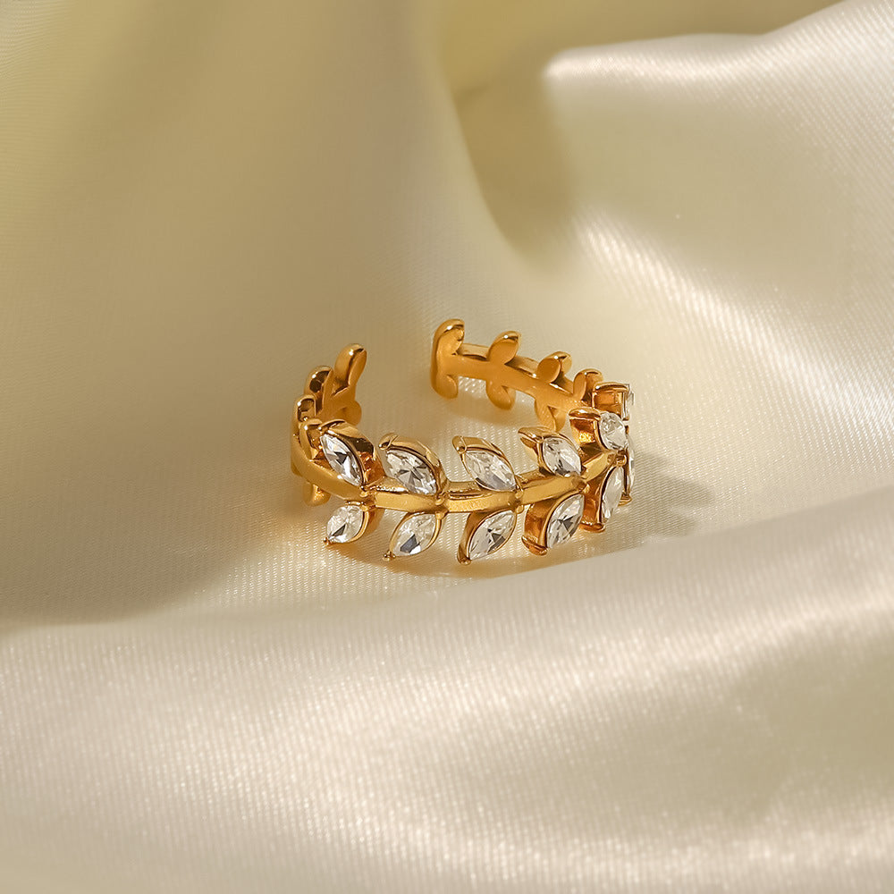 bague feuille laurier, bague trèfle à 4 feuilles