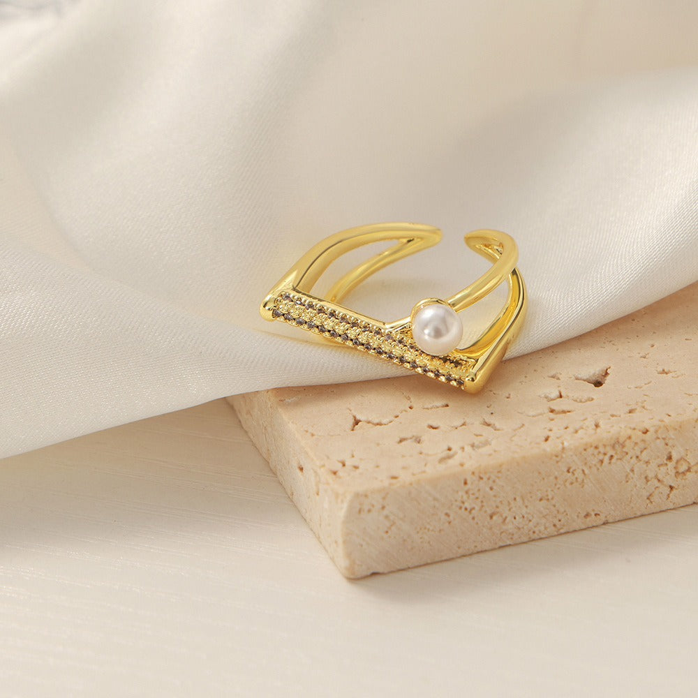 Bague perle moderne