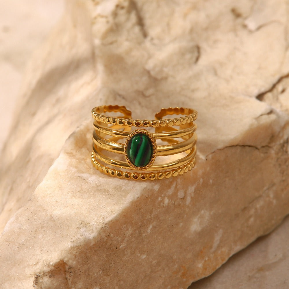 Bague pierre verte