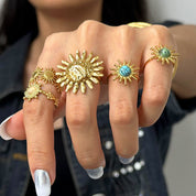 bague soleil bleu
