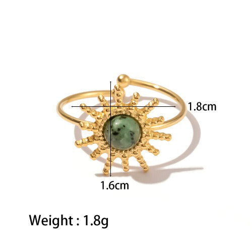 bague soleil plaqué or