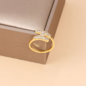 Bague Trésor zircon cubique – Design géométrique plaqué or
