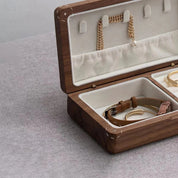 Boîte à bijoux en bois – Coffret compact 16,5 × 9,5 × 4,5 cm