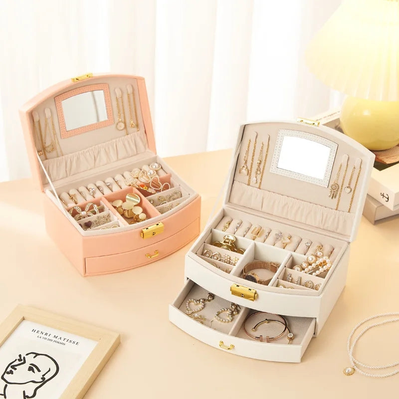 Boîte à bijoux originale avec miroir – Format 20 x 16 cm