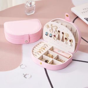 Boîte à bijoux voyage rose