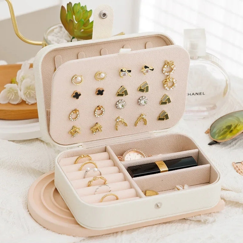 Boîte à bijoux simili cuir blanc