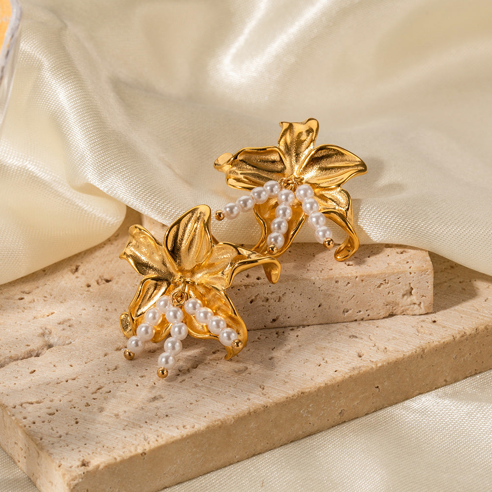 Boucle d'oreille fantaisie fleur
