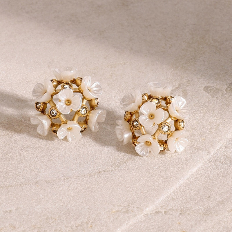 boucle d'oreille fleur or