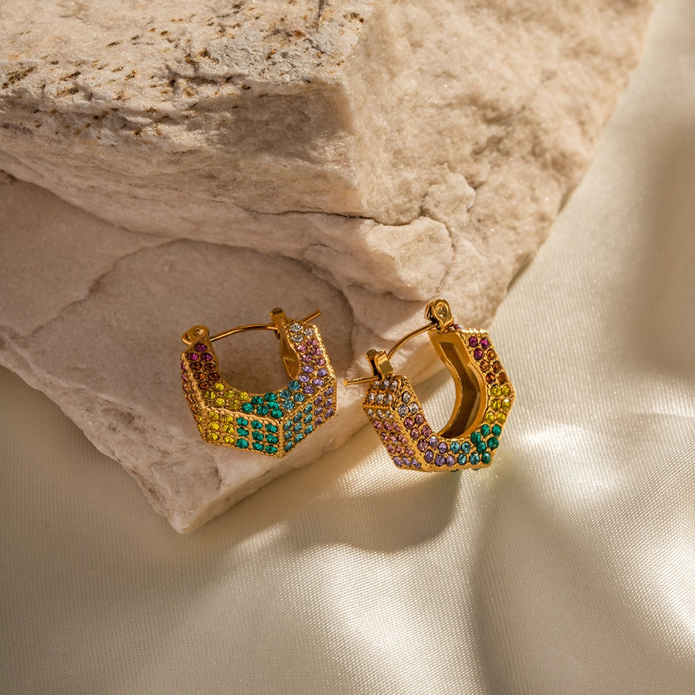 boucles oreilles creoles fantaisie, boucle d'oreille zag creole, boucle d'oreille agatha creole