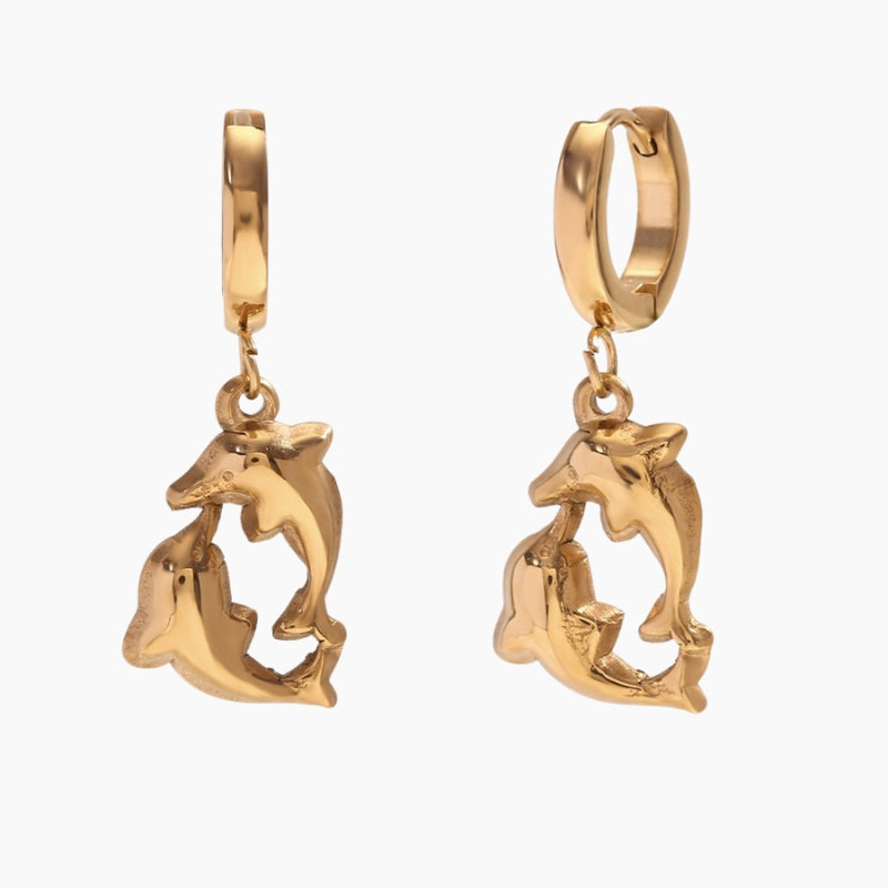 Boucles d’oreilles dorées collection marine