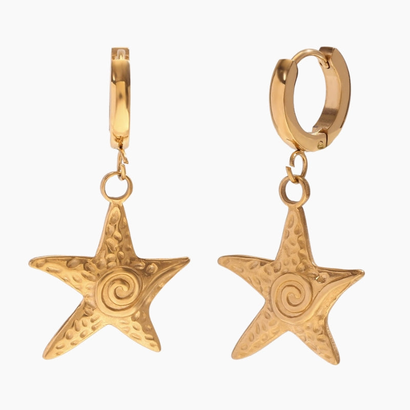 Boucles d’oreilles dorées collection marine