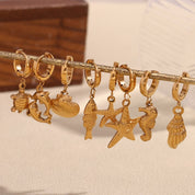 Boucles d’oreilles dorées collection marine