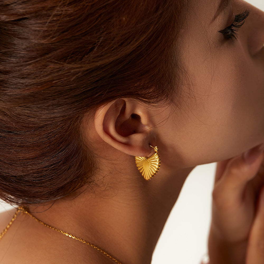 Boucles d’oreilles ethniques dorées – acier inoxydable PVD 18K