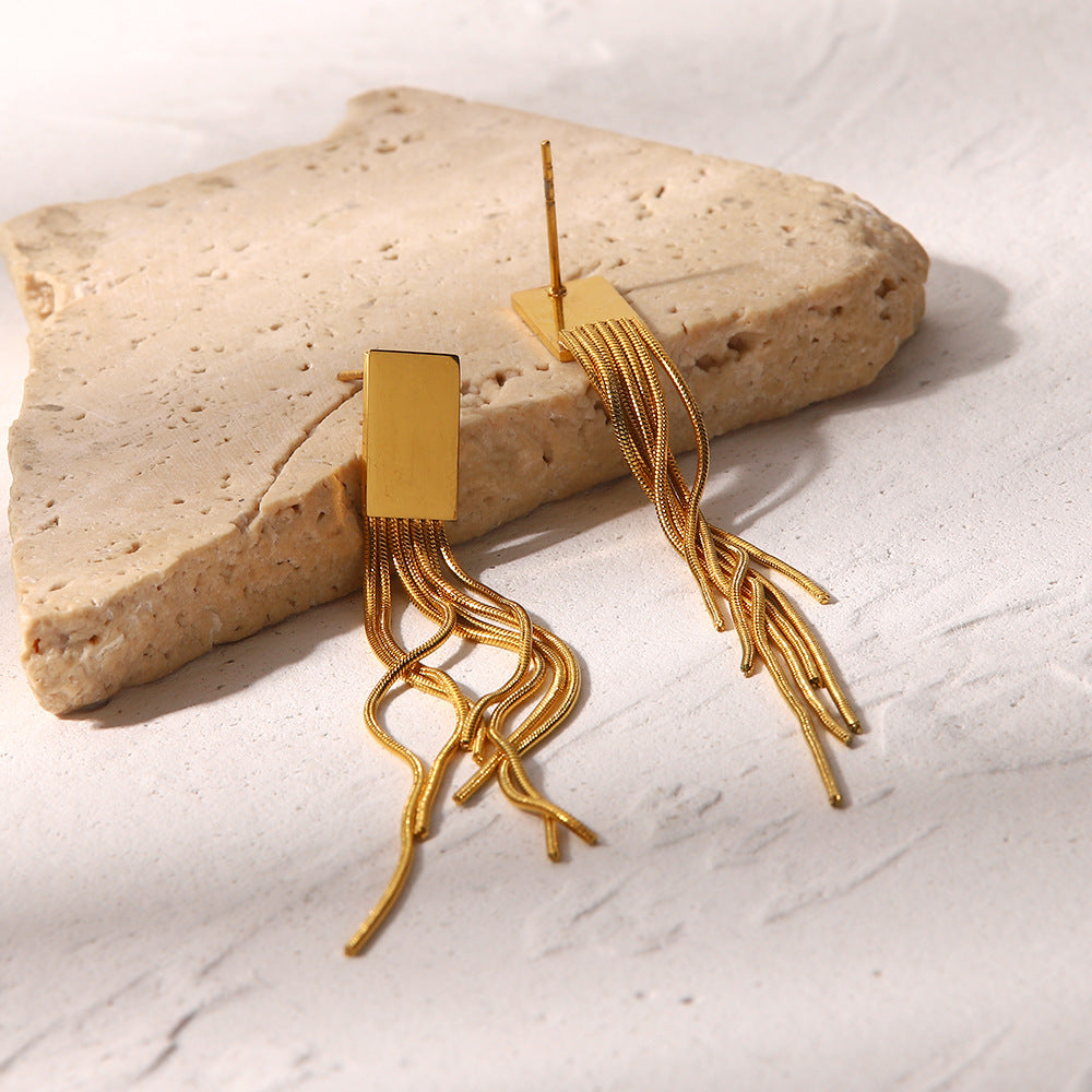 Boucles d'oreilles à franges pendantes