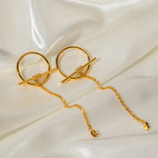 Boucles d’oreilles pendantes fantaisie – Acier inoxydable doré 18K