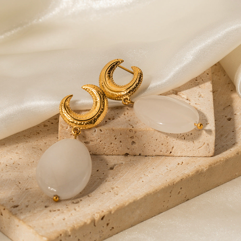 Boucles d'oreilles pendantes pierre