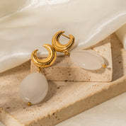 Boucles d'oreilles pendantes pierre