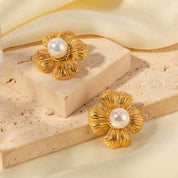 Boucles d'oreilles perle fleur
