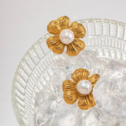 perles de tahiti boucles d'oreilles fleur