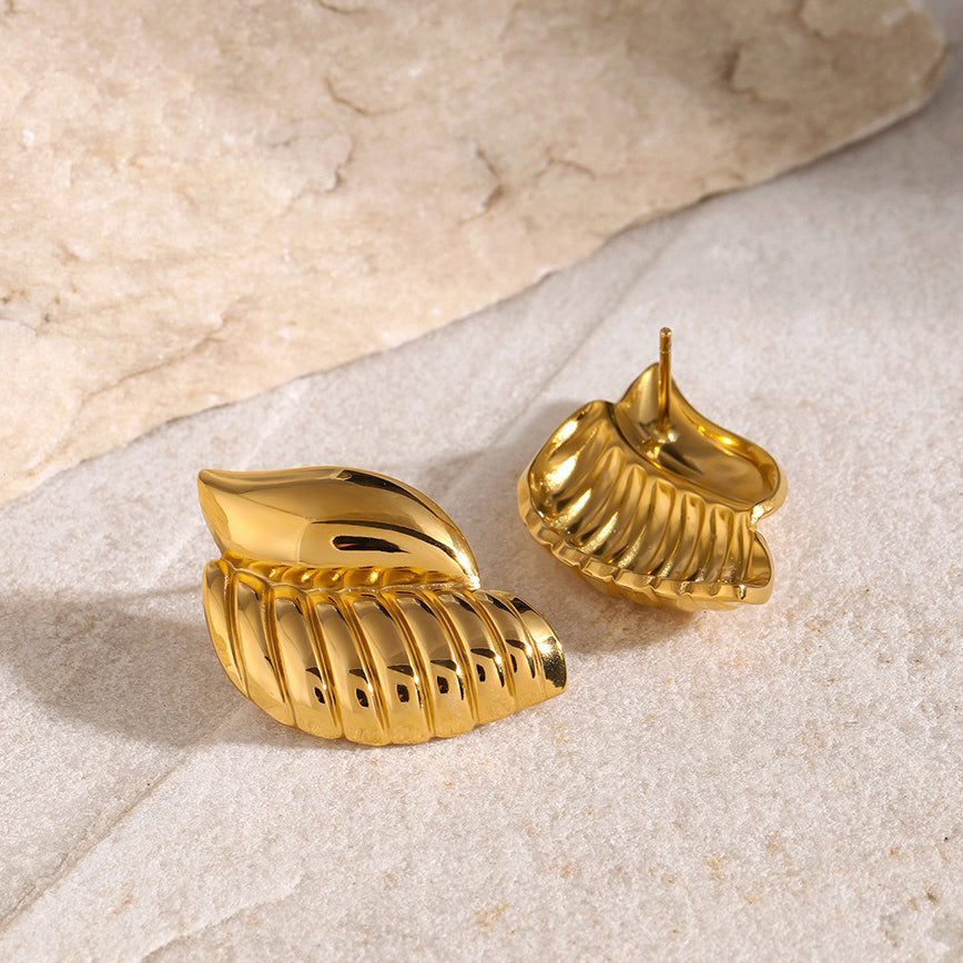 Boucles d’oreilles rétro dorée – acier inoxydable PVD 18K