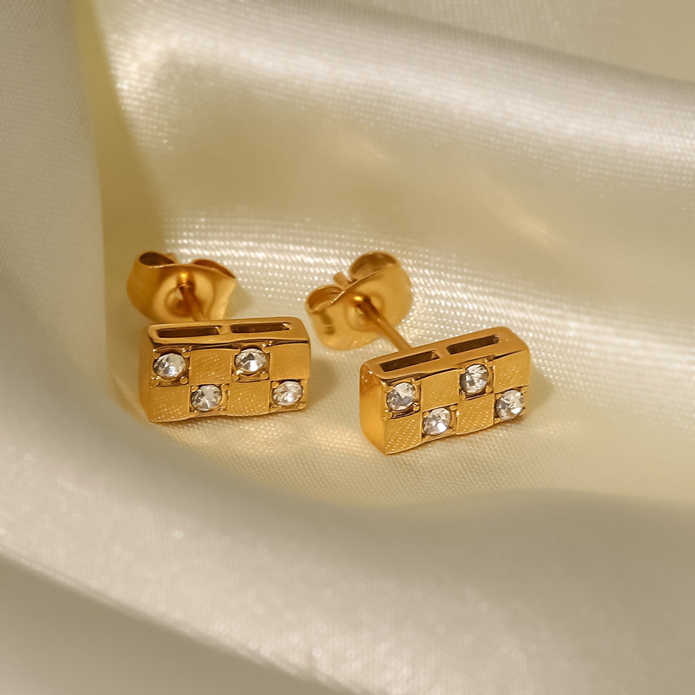 Boucles d’oreilles puces originales en acier inoxydable doré