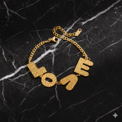 Bracelet LOVE Lettres – Acier inoxydable,Or 18 Carats