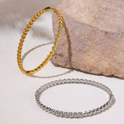 Bracelet jonc boule – Acier inoxydable avec perles ou pierres