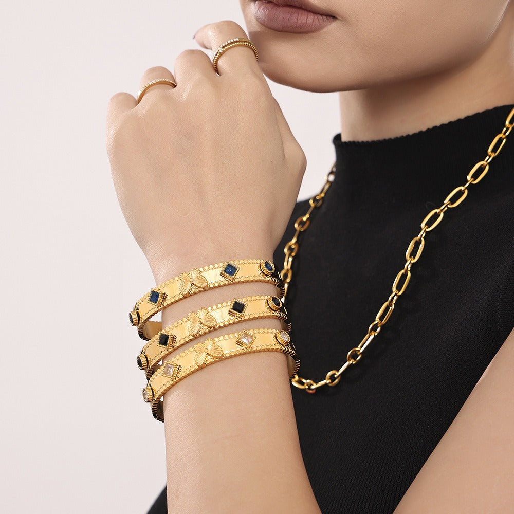 bracelet jonc plaqué or