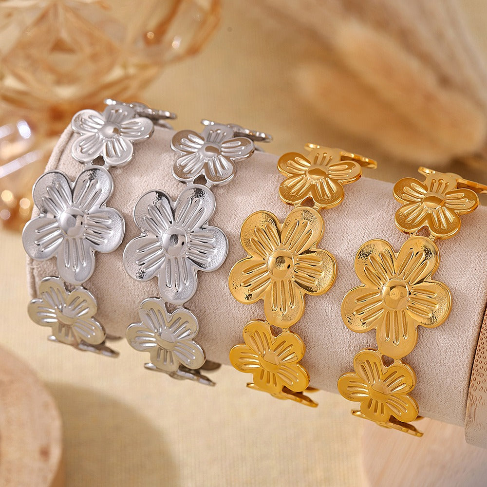 Bracelet jonc fleur