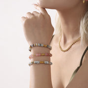 Bracelet perle fantaisie femme en acier inoxydable