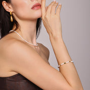 Bracelet perles fines doré – Acier inoxydable 18K