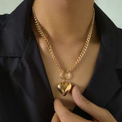 Collier cœur femme en acier inoxydable – Modèle Barbade