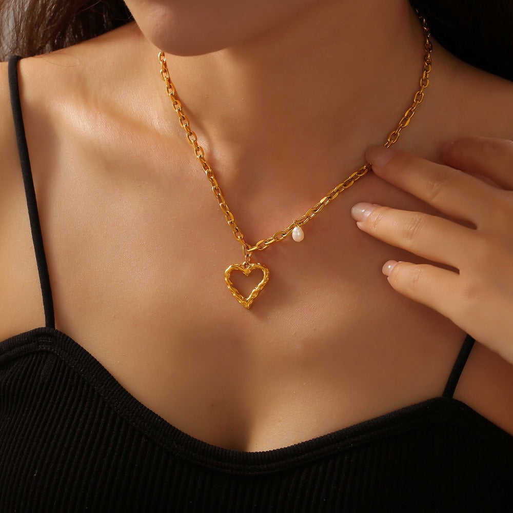 Collier cœur fin – Acier inoxydable doré 18K