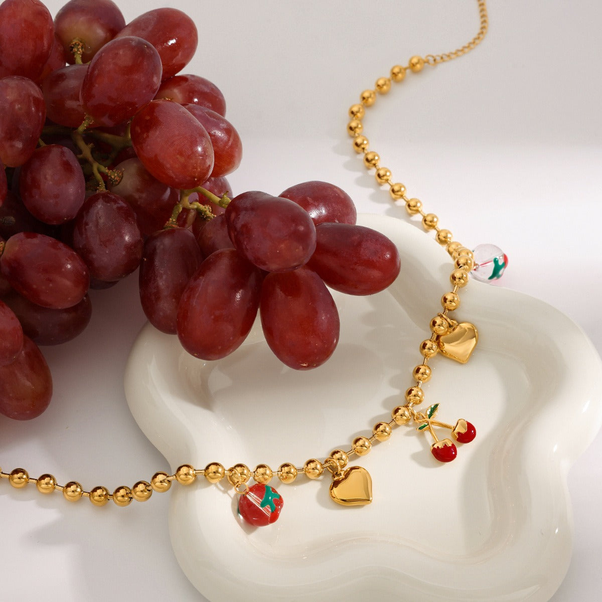 Collier coeur rouge