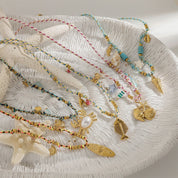 Collier coquillage multicolore