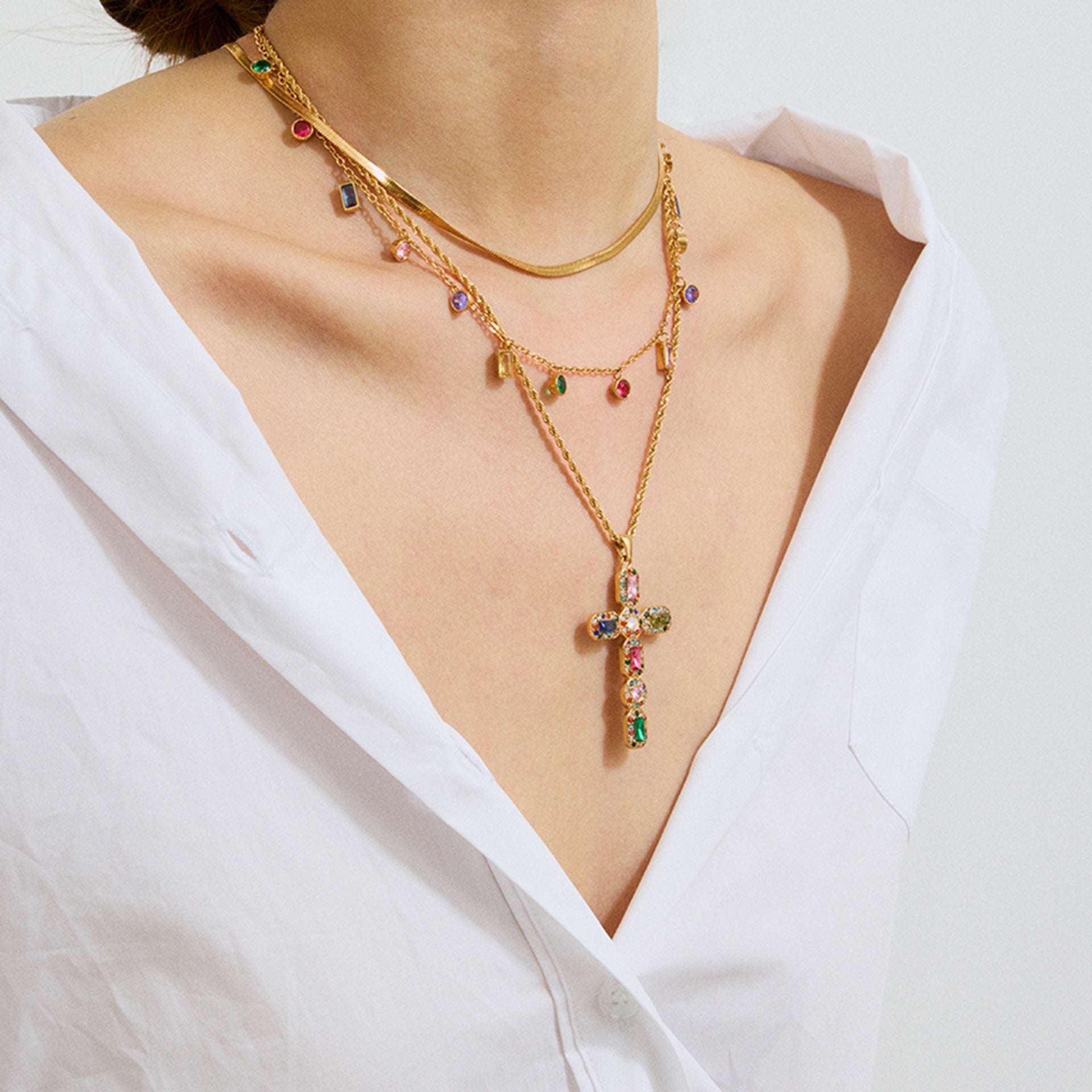 collier double croix