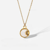 Collier pendentif doré en acier inoxydable 18k
