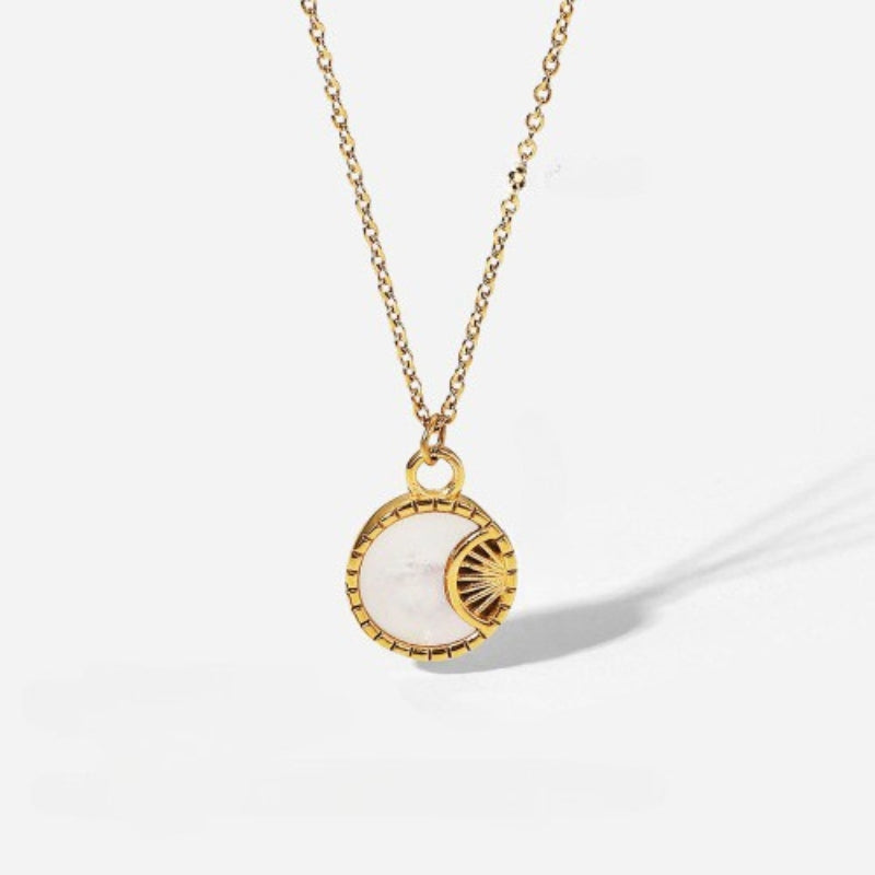 Collier pendentif doré en acier inoxydable 18k