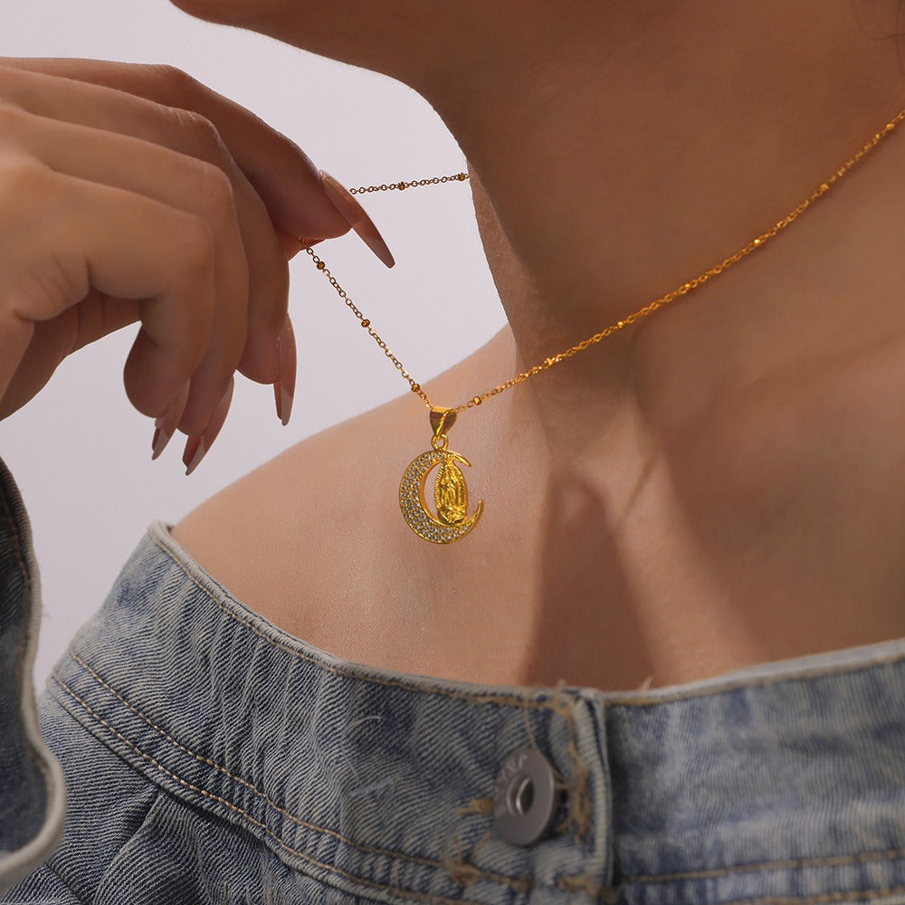 Collier avec pendentif pierre ou ourson – Acier inoxydable 18K