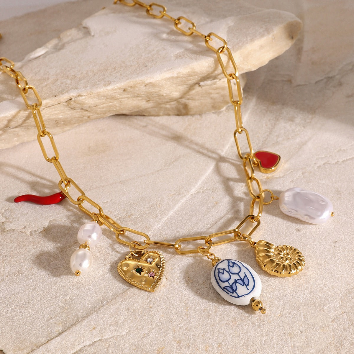 Collier femme fantaisie coloré